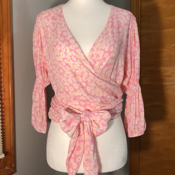 🌼 Faithfull The Brand 🌼 NWT Bisset Top in Dusty Floral Print XS Barbie Pink 🎀 - Picture 6 of 12